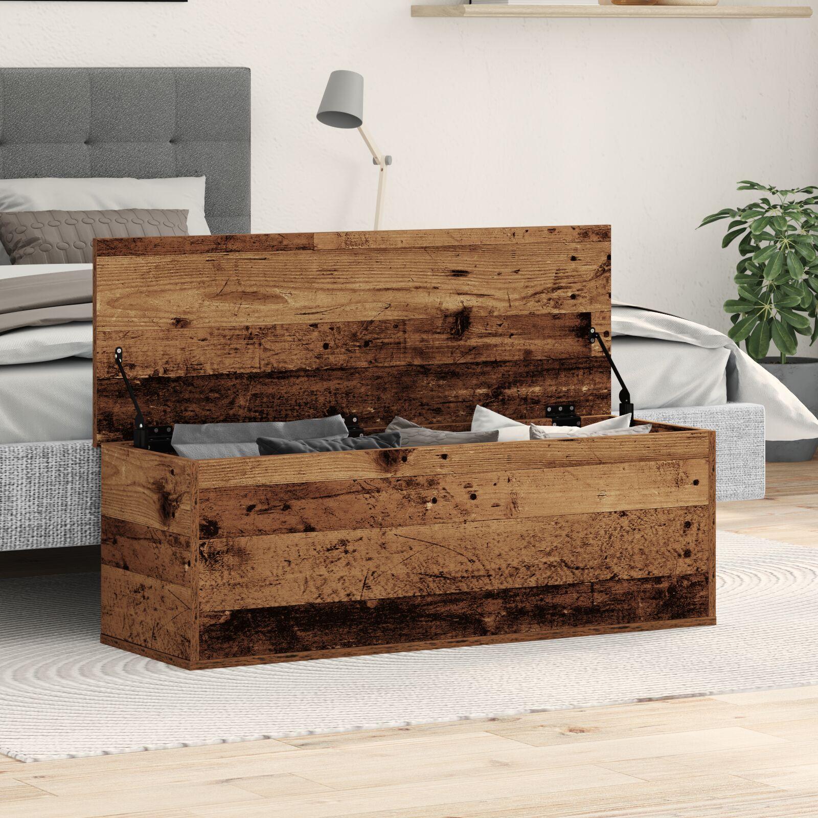 Opbevaringskasse Gammelt træ 102 x 35 x 35 cm Konstrueret træ