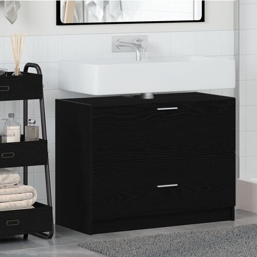 Vaskeskab Sort Eg Konstrueret træ 78 x 37 x 59 cm Vaskeskab