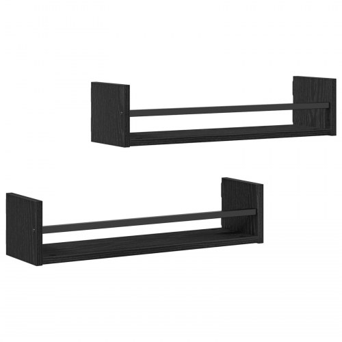 Væg hylde Sort eg MDF, Spånplade 60 x 16 x 14 cm Vægmontering