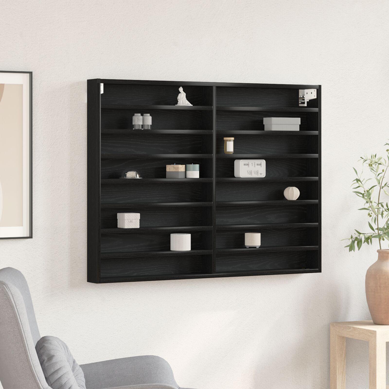 Display Skab Sort eg 100 x 8,5 x 75 cm Konstrueret træ