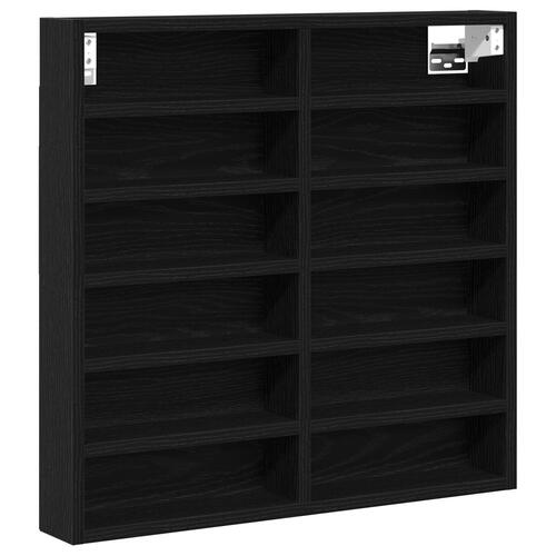 Vitrine Skab Sort Eg 60x8,5x58 cm Konstrueret Træ