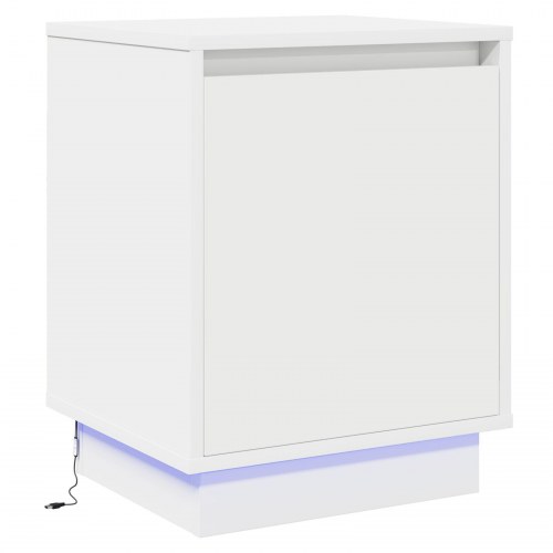 Sengeborde Hvid Ingeniørtræ 39 x 34,5 x 50 cm Moderne Sengebord