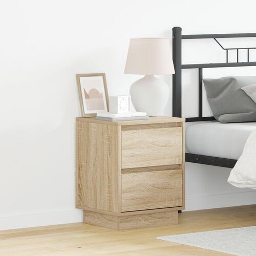 Sengeborde med LED Løsninger 2 stk Sonoma Eg 39x34.5x50 cm