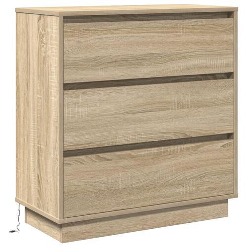 Sengebord med LED Sonoma Eg 71x34,5x75 cm Tekniktræ