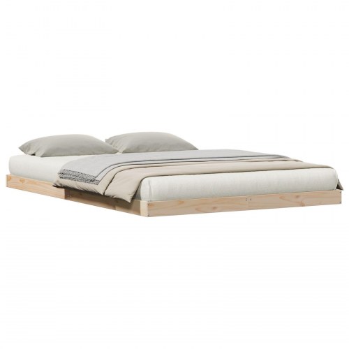 Gulv SengeRam Hvid 160x220 cm Solid Træ Fyr