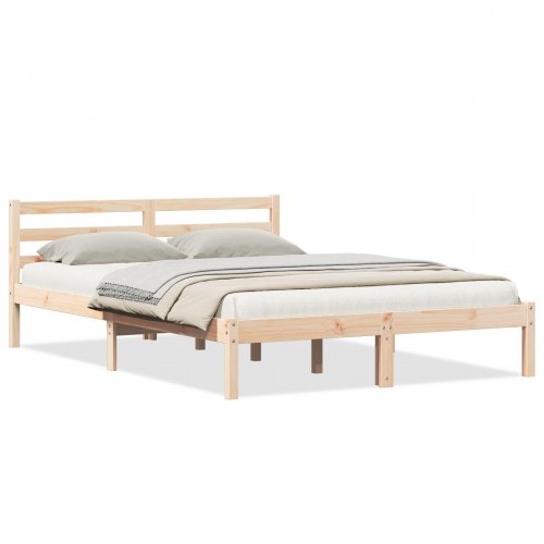 Sengestel med Hovedgærde 160x210 cm Massivt fyrretræ