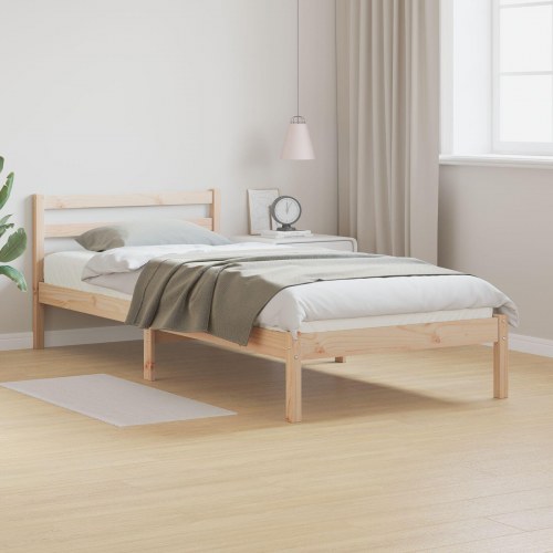 Seng med Hovedgavl 80x220 cm Massivt Fyrretræ