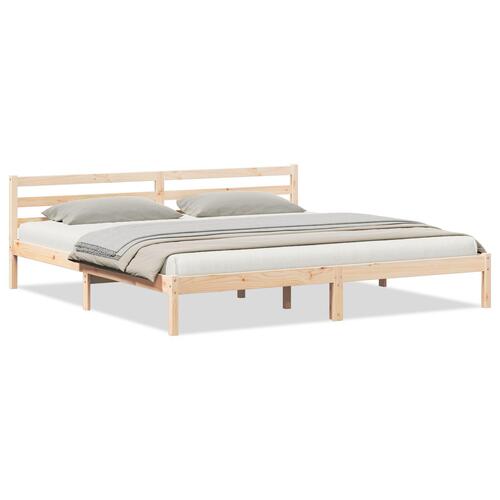 Sengestel med hovedgærde 180x220 cm Massivt fyrretræ