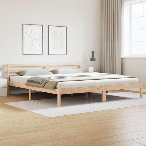 Seng med Hovedgærde 200x220 cm Massivt Fyrretræ