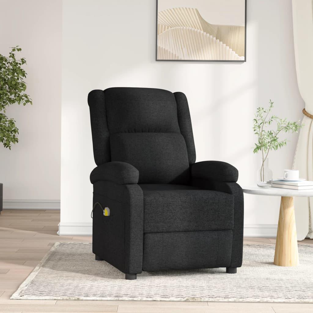 vidaXL eldrevet massagestol stof sort