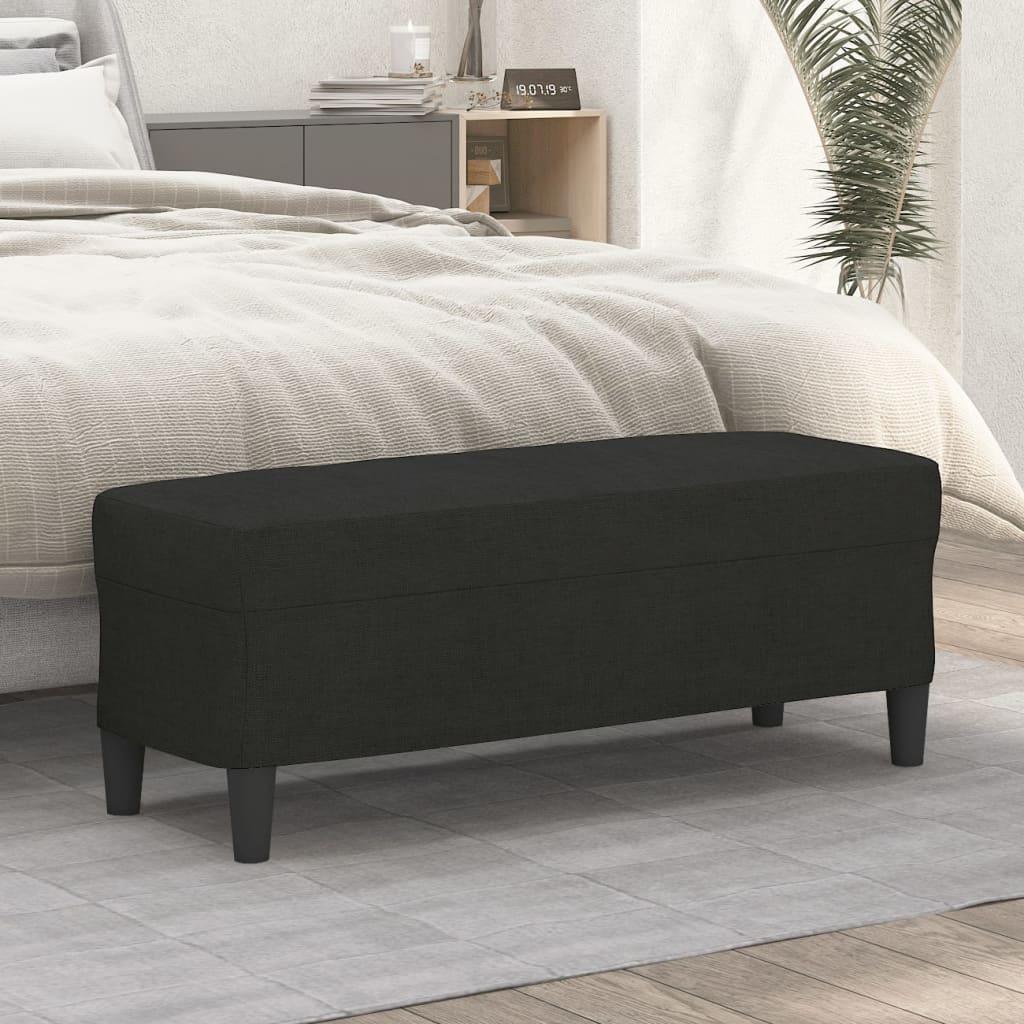 Bænk 70x35x41 Cm Og 100x35x41 Cm Stof - Sort / 100 x 35 x 41 cm