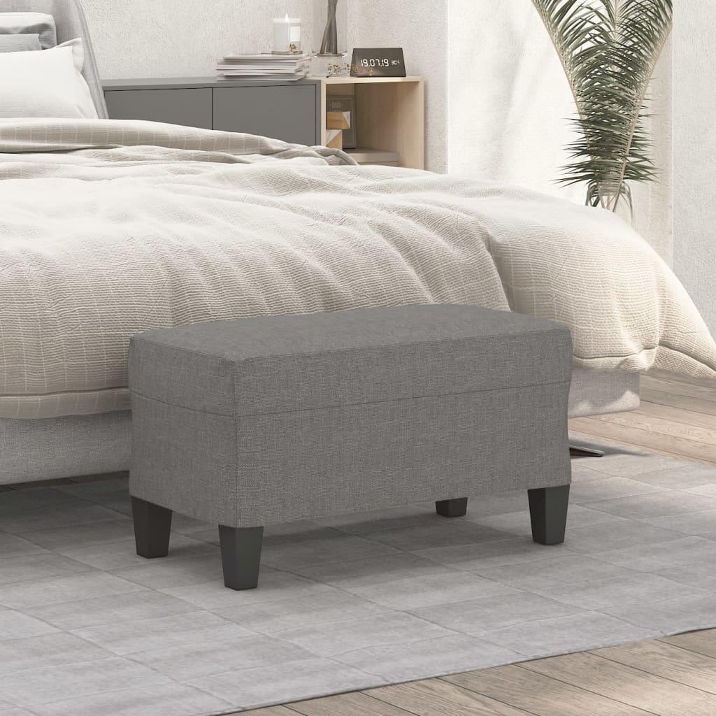 Bænk 70x35x41 cm stof mørkegrå billede