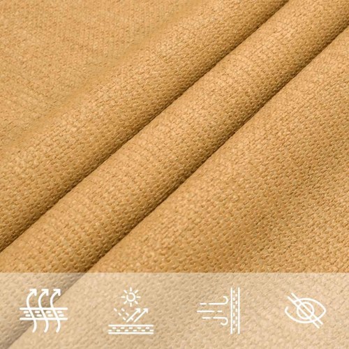 Solsejl trekantet 4 × 5 × 6,8 m - HDPE 160 g/m², sandfarvet