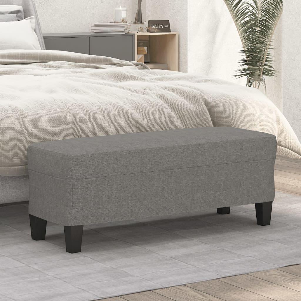 Bænk 100x35x41 cm stof mørkegrå billede