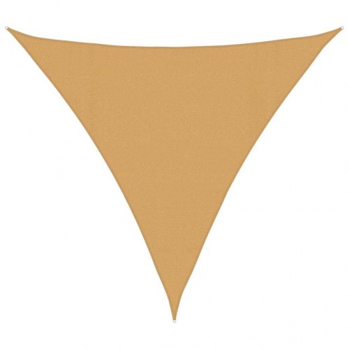 Solsejl trekantet 4×4×4 m - HDPE 160 g/m², sandfarvet