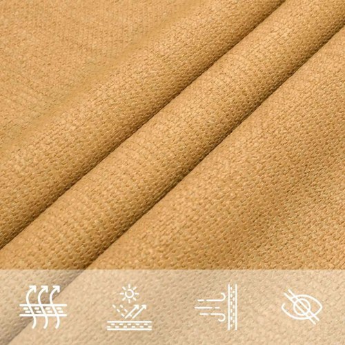 Solsejl trekantet 4×4×4 m - HDPE 160 g/m², sandfarvet