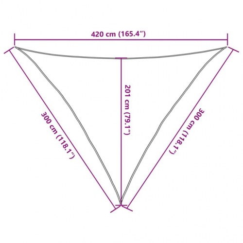 Solsejl 3 x 3 x 4,2 m - trekantet HDPE 160 g/m², lysegrå