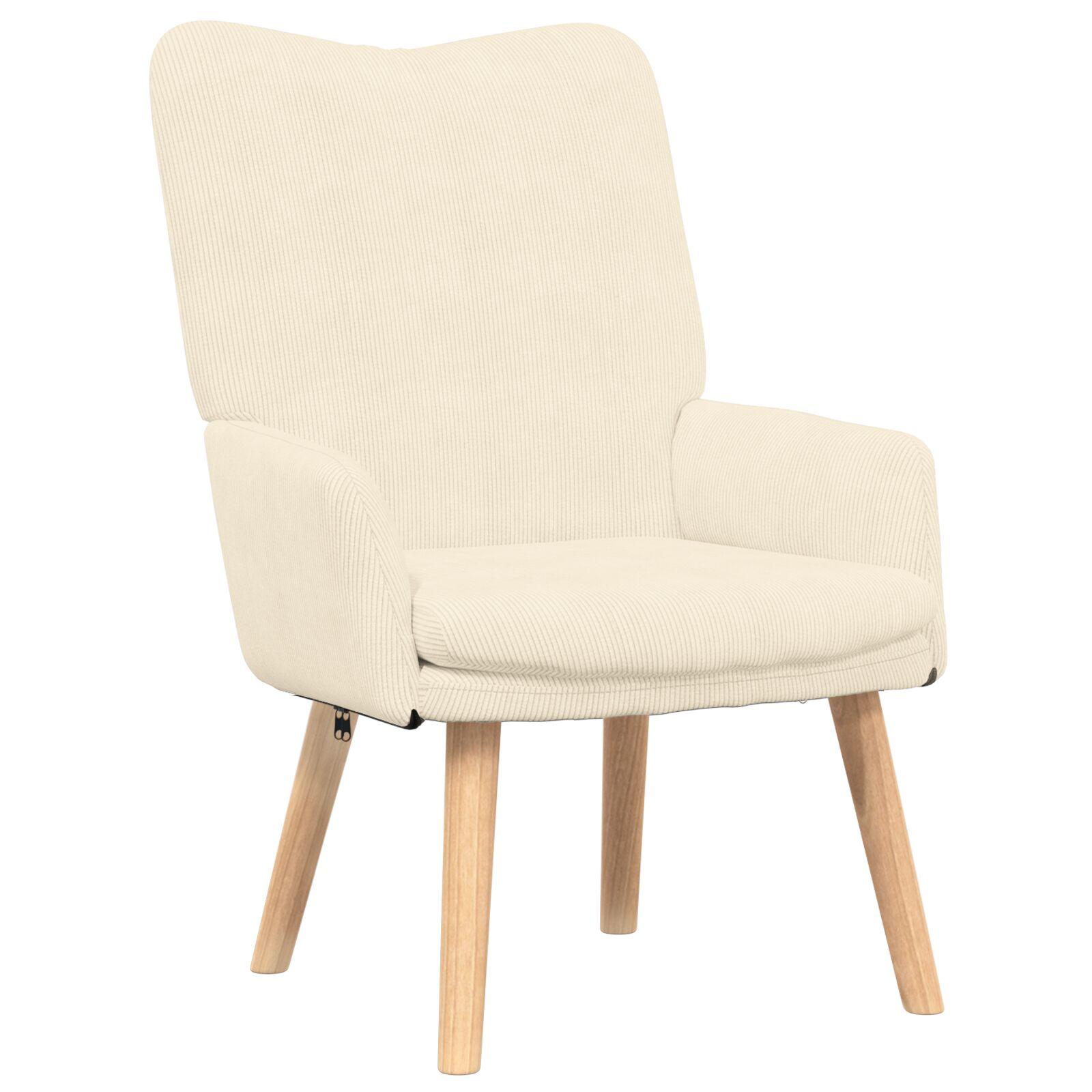 Lænestol i creme stof - 63 × 67 × 94 cm med armlæn