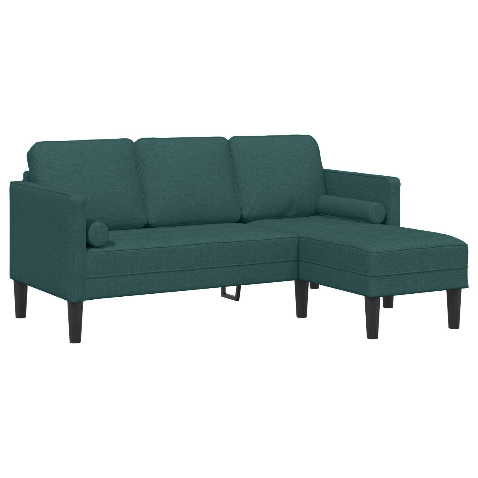 3 Personers Chaiselong Sofa I Mørkegrøn 160 Cm Stof