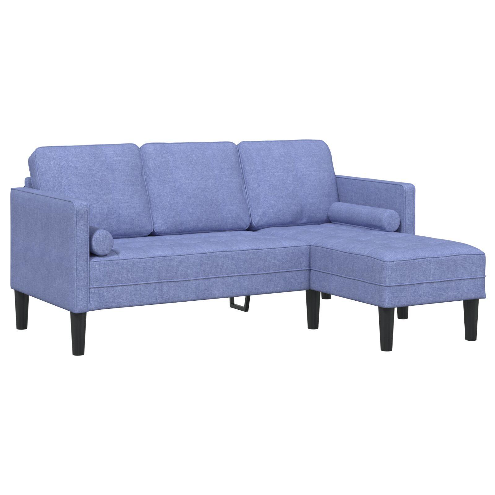 3 Personers Chaiselong Sofa I Jeansblå 160 Cm Stof