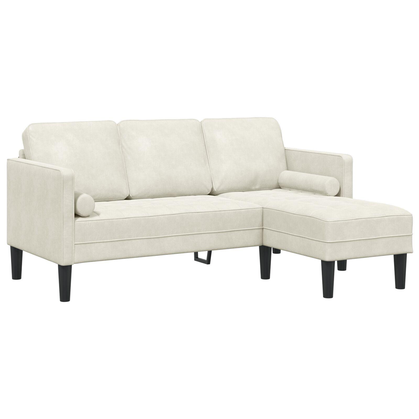 Modulær 3-personers hjørnesofa i creme velour - polyester