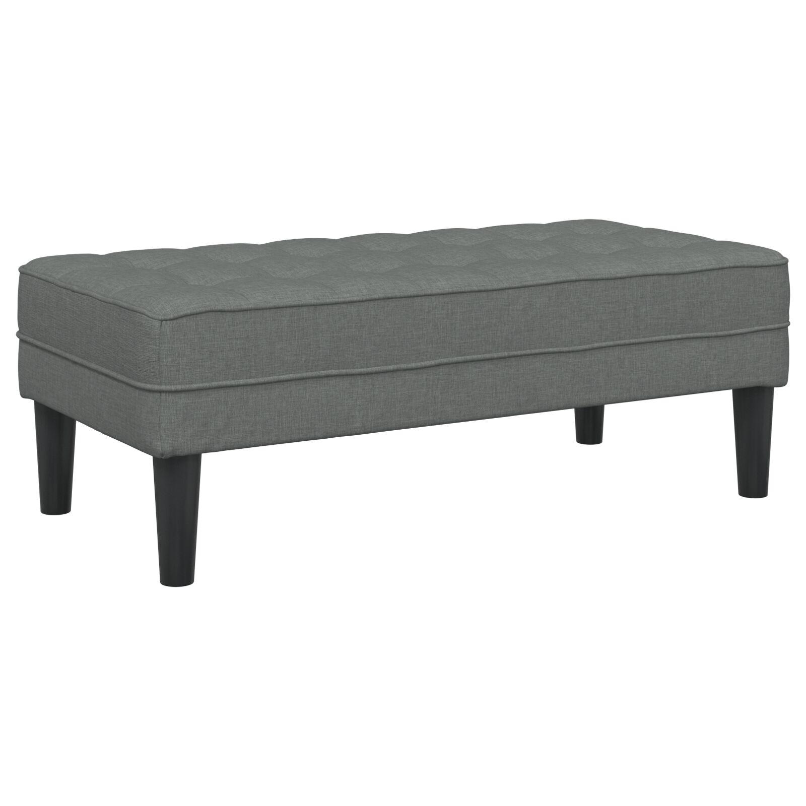 bænk med pude Mørkegrå 113 x 57 x 39 cm Stof