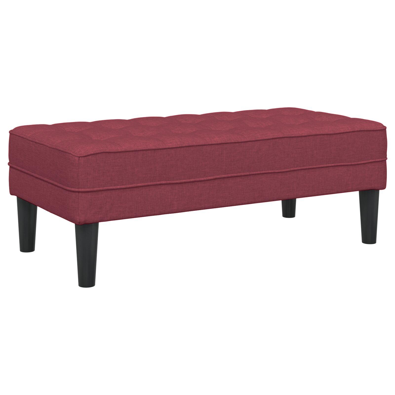 bænk med pude Vinrød 113 x 57 x 39 cm Stof