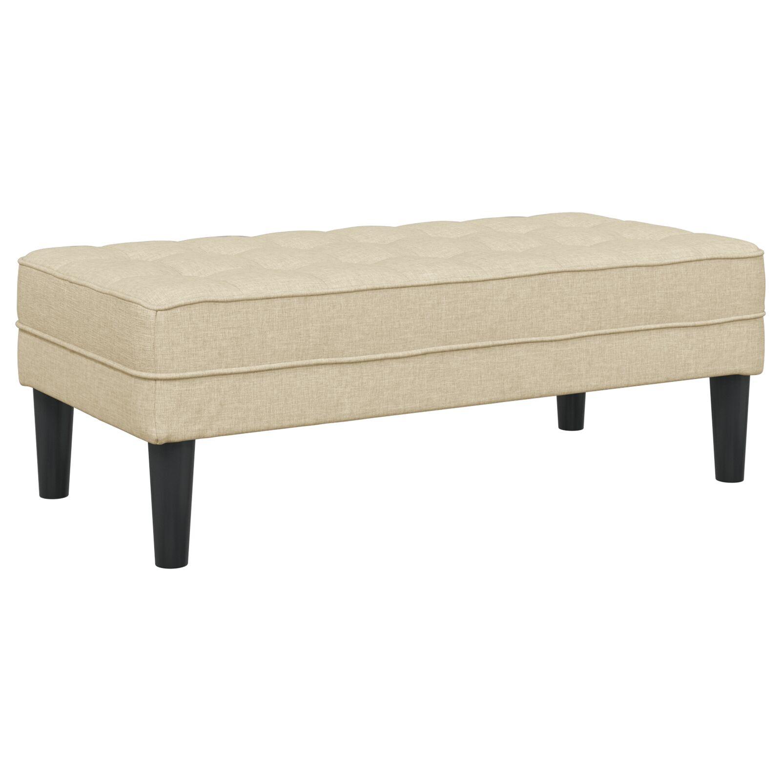 Bænk Creme 113 x 57 x 39 cm Stof