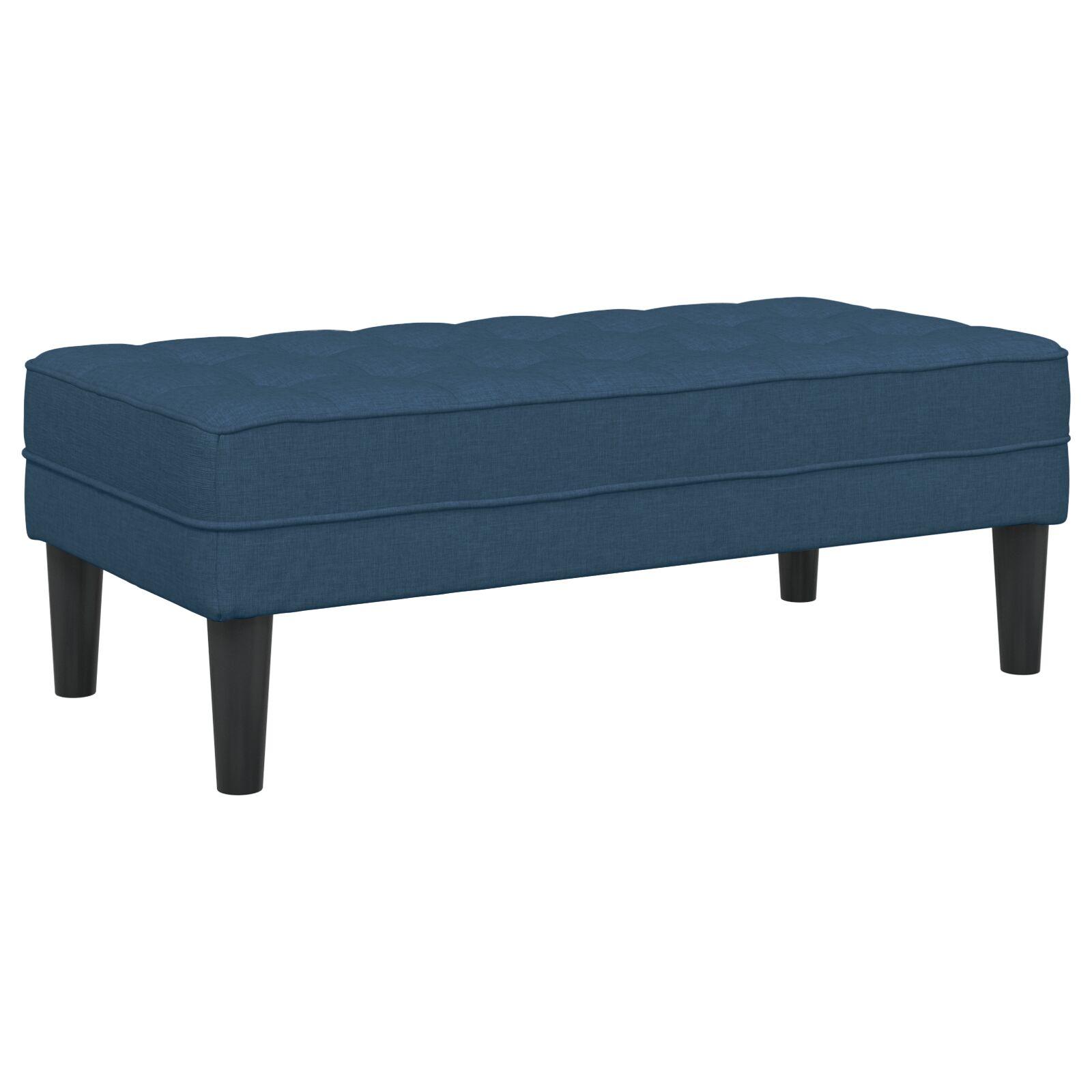 bænk med pude Blå 113 x 57 x 39 cm Stof