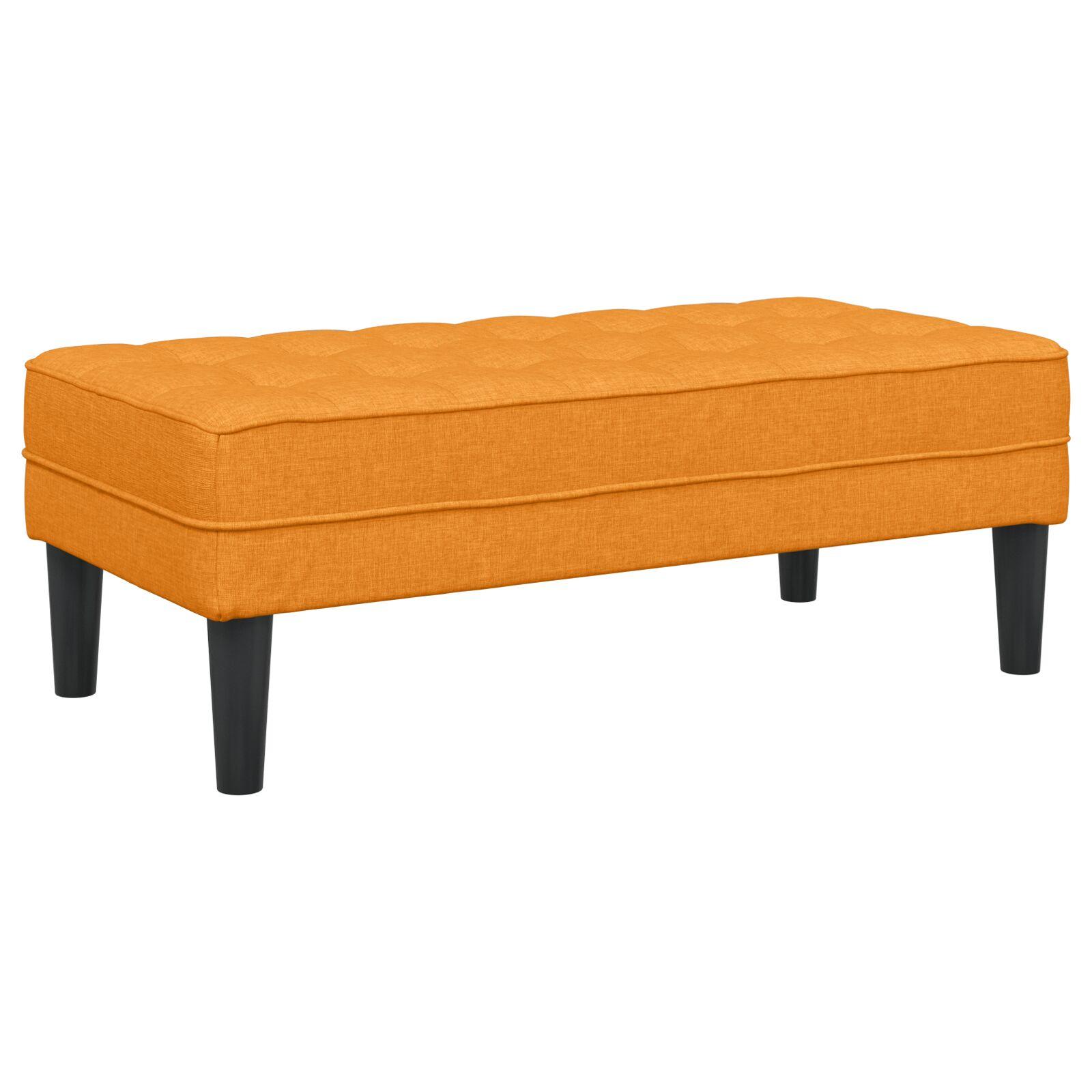 bænk med pude Mørk Gul 113 x 57 x 39 cm Stof