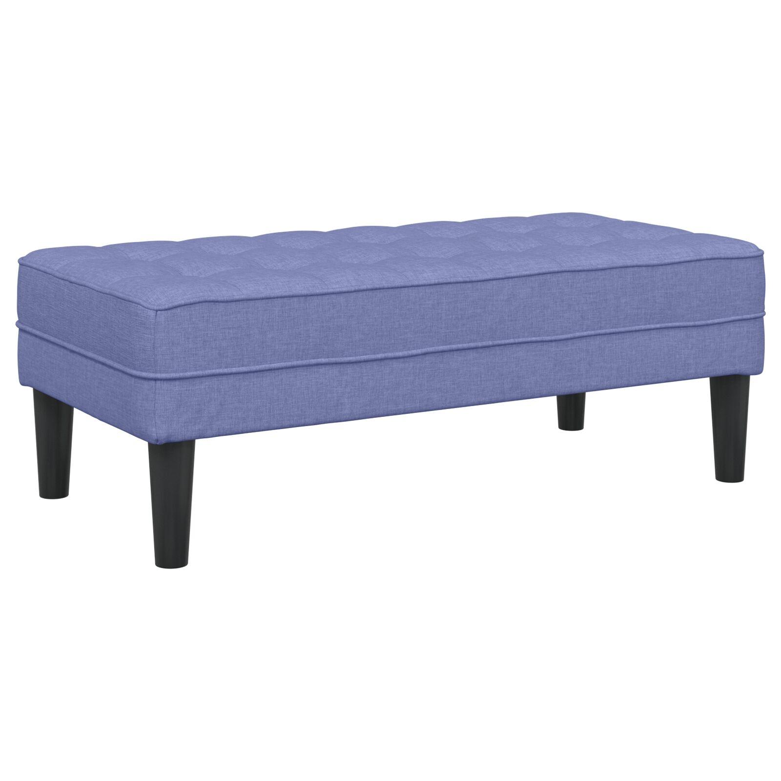 bænk med pude Jeans blå 113 x 57 x 39 cm Stof