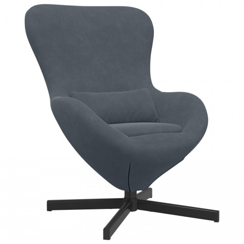 Æg Stol Mørkegrå Velour