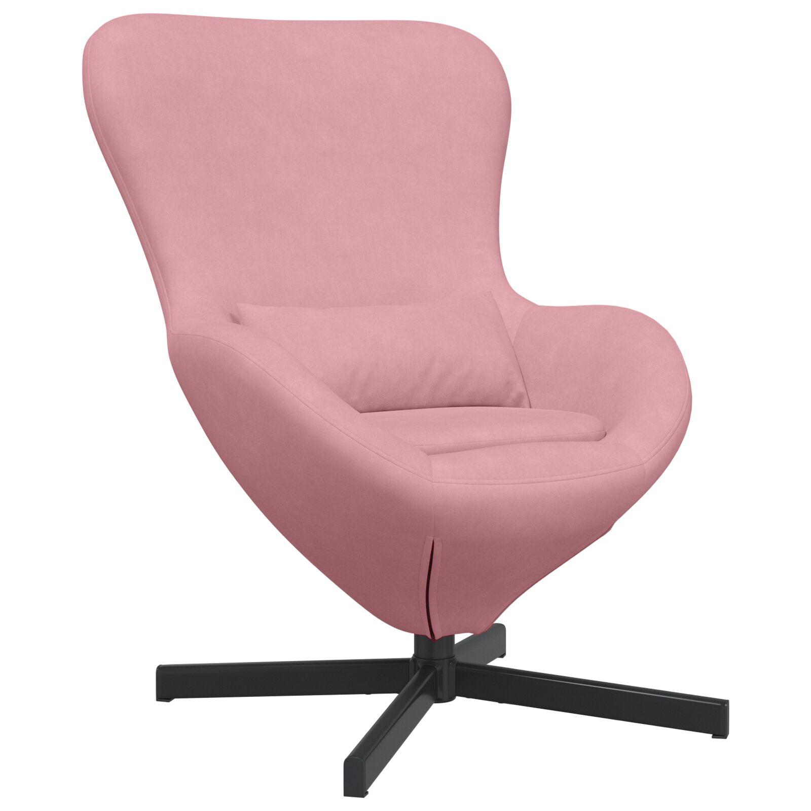 Æggestol Lyserød 63 x 73 x 90 cm Fløjl