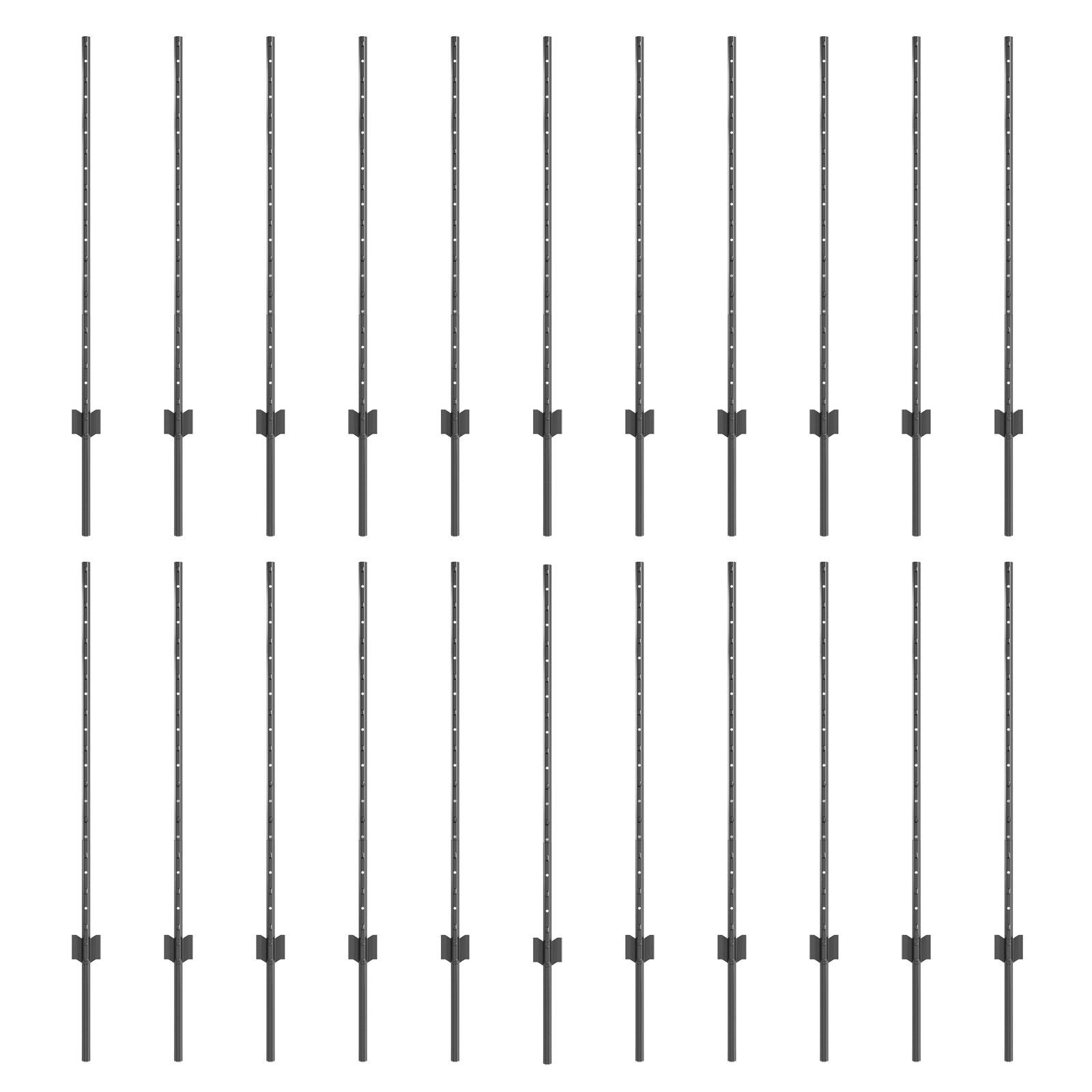 Hegnssøjler 44 stk Grå 140 cm Stål