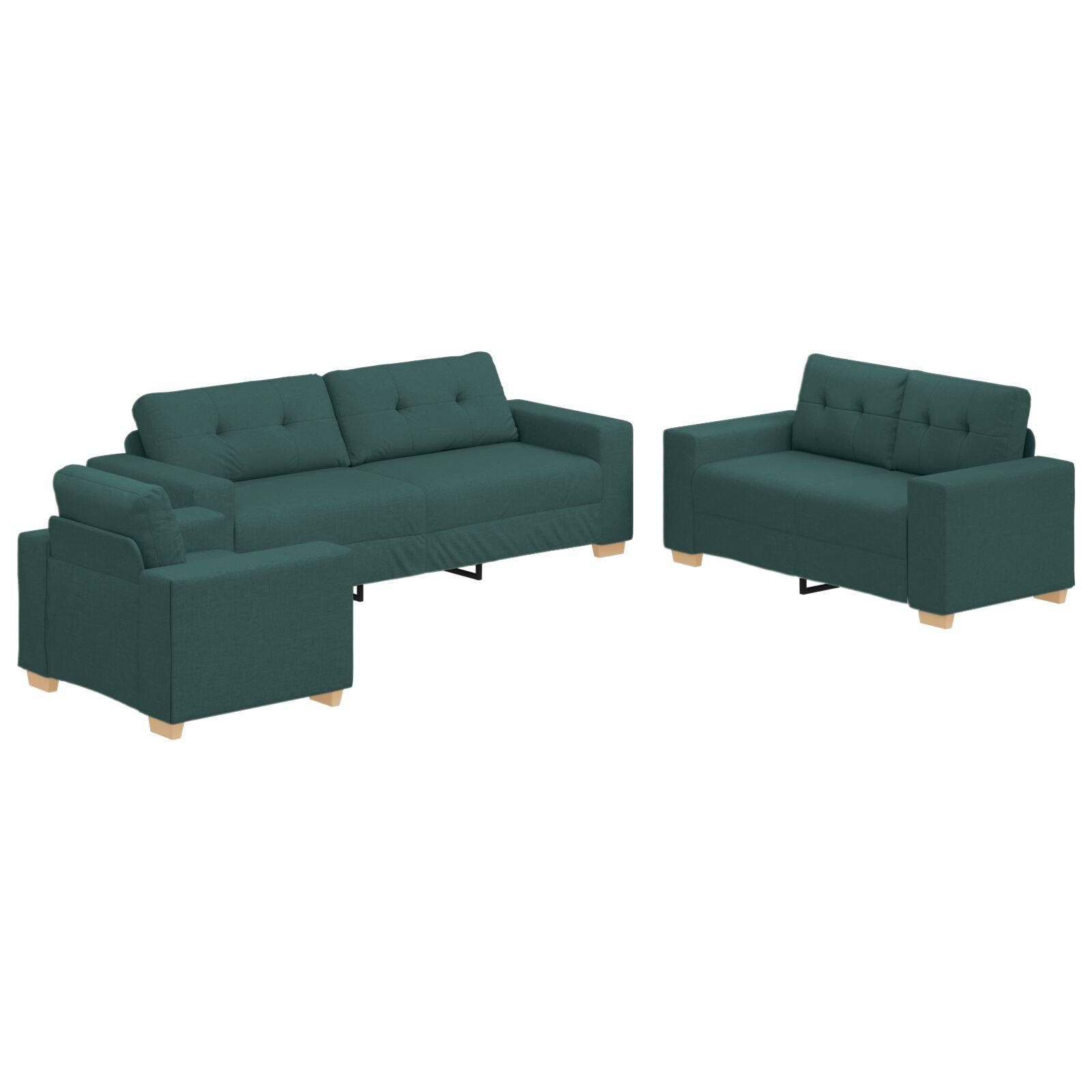 Sofa Sæt med pude med pude Mørkegrøn Stof