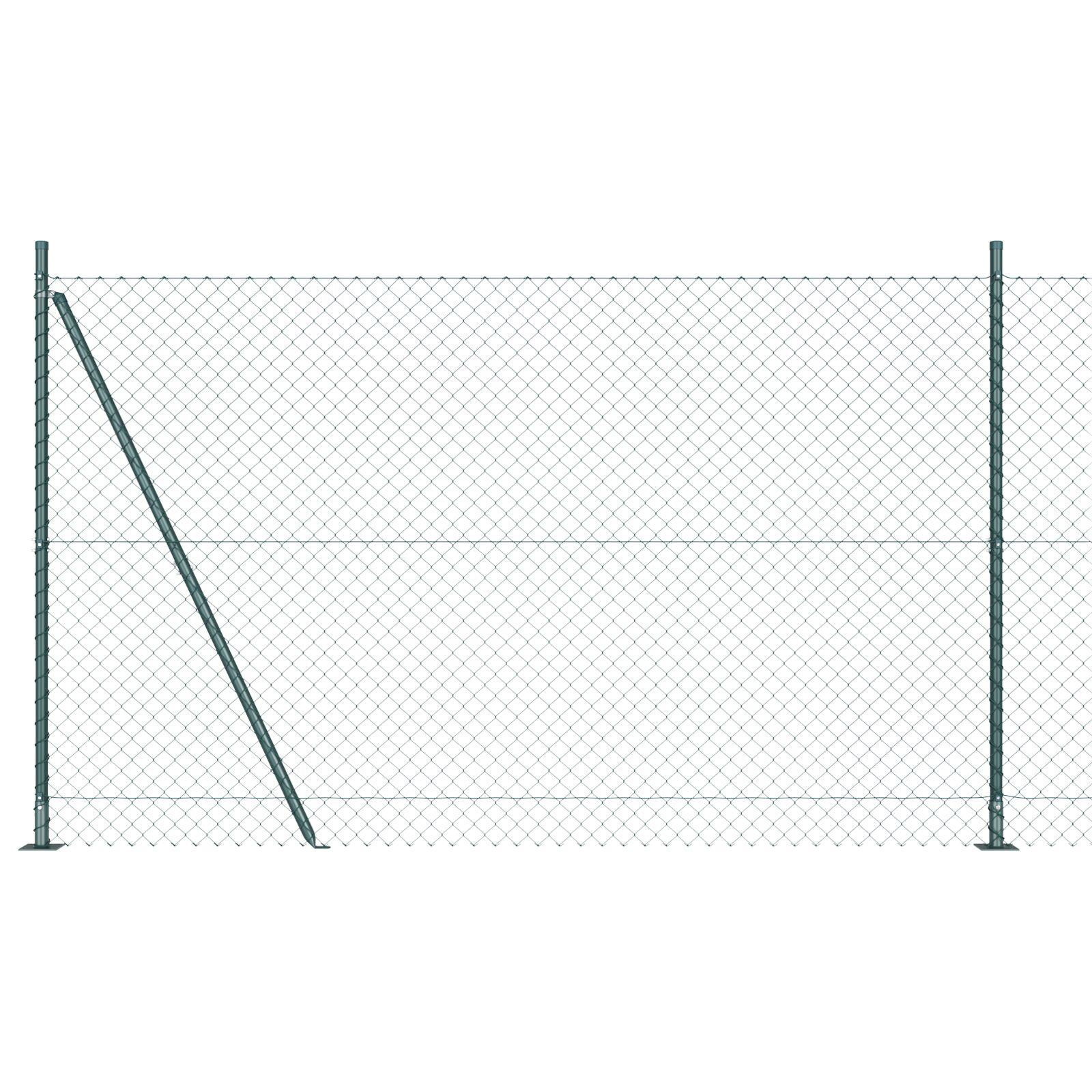 Kædehegn med 7 flangerede posts 1.5x10 m Galvaniseret stål