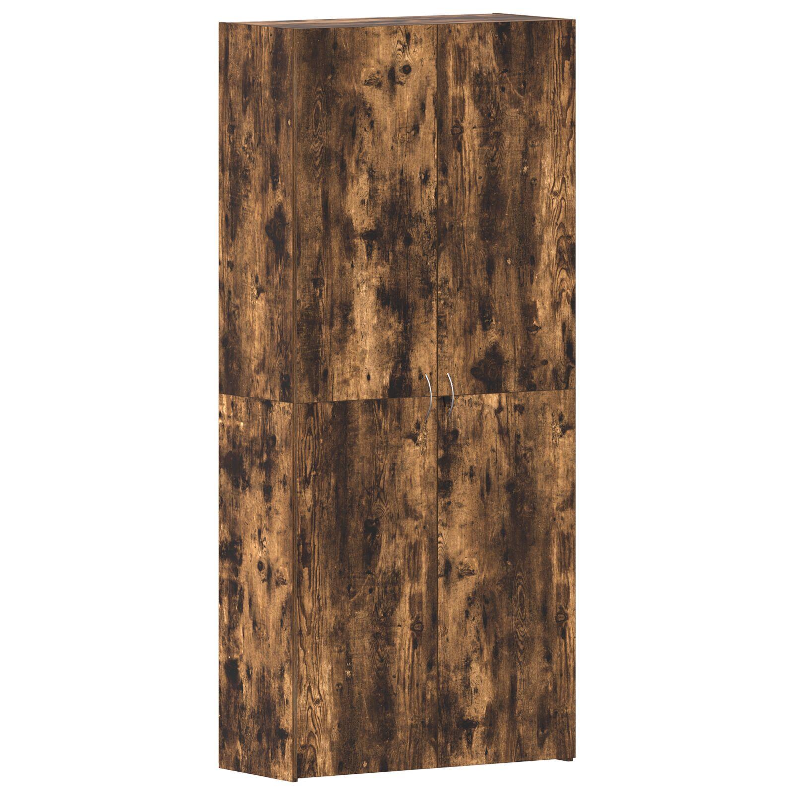 Skab til sko Røget eg 80x35,5x180 cm Konstrueret træ