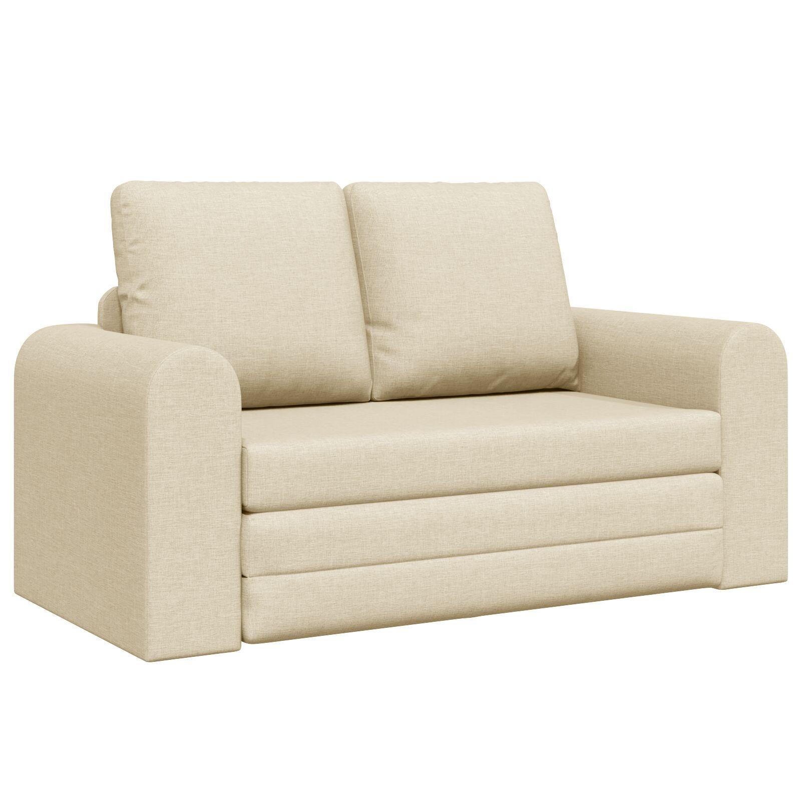 Gulv Sofa Bed 2 I 1 Creme 148x71x83 Cm Stof
