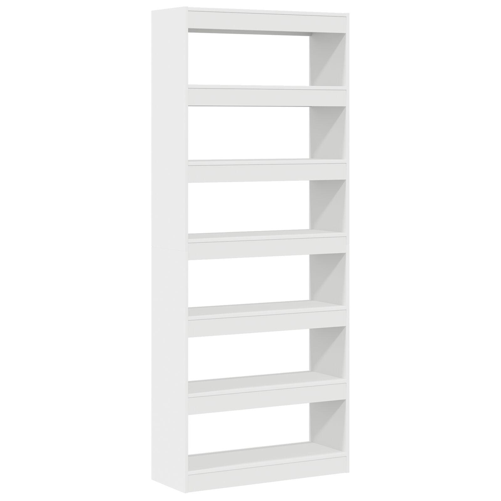 Bogreol med hylde Hvid 80 x 30 x 198 cm Konstrueret træ