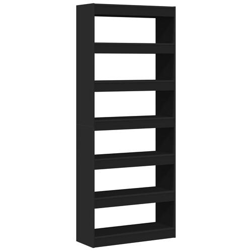 Sort boghylde Sort Træ 80 x 30 x 198 cm Hyldesystem