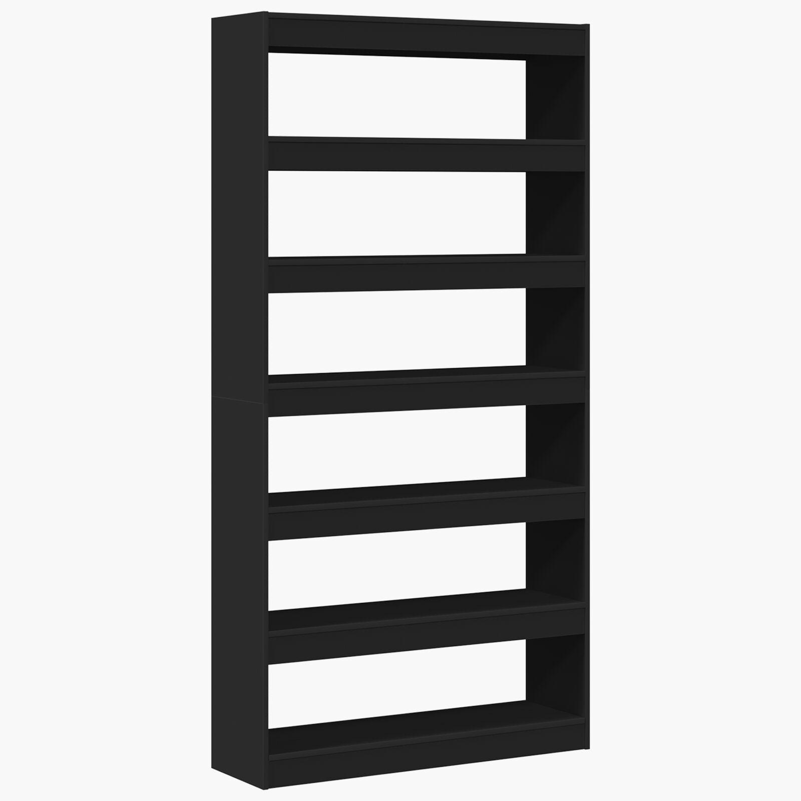 vidaXL Bogskab 6 niveauer 100 x 30 x 198 cm Konstrueret træ Sort