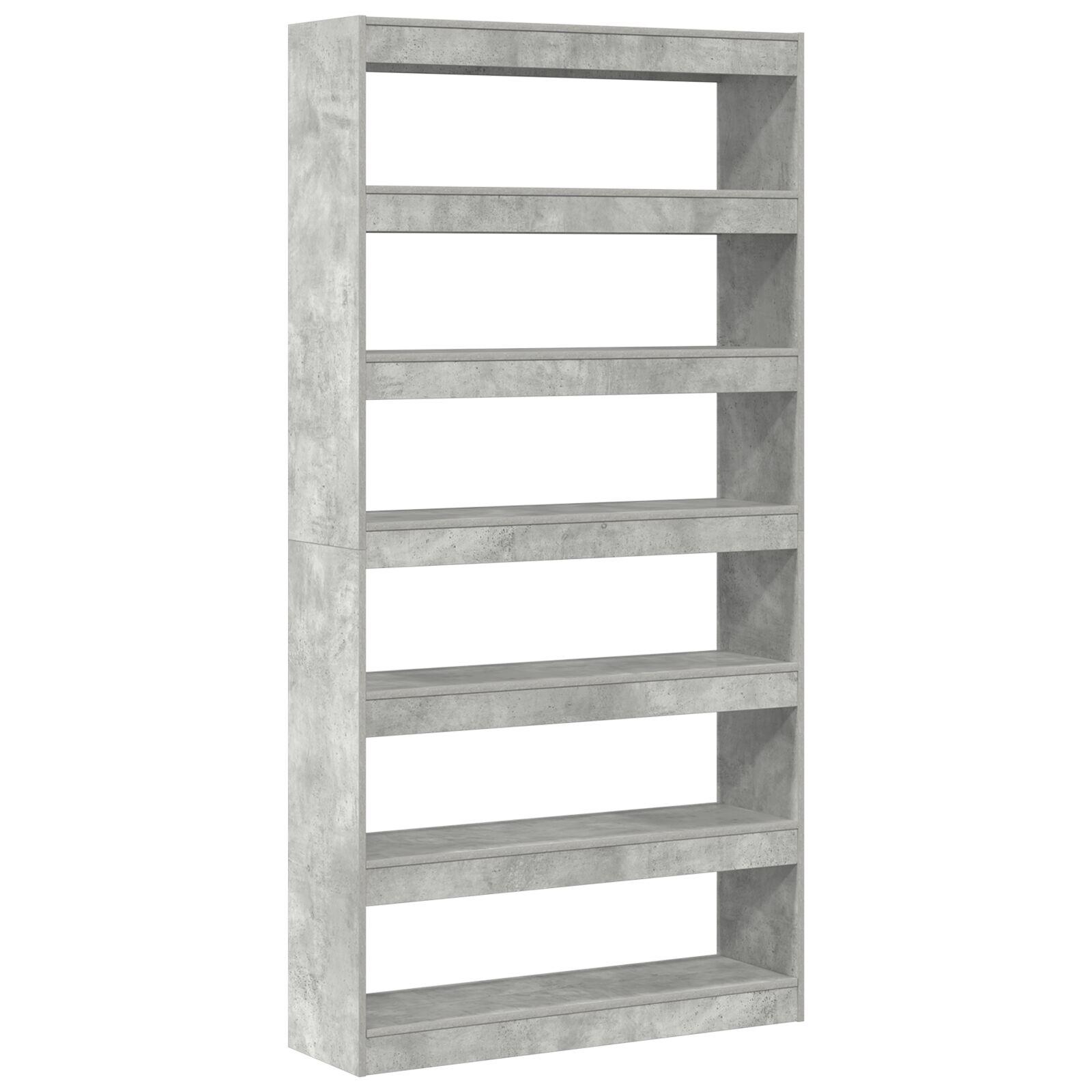 Bogskab/reol i betongrå - konstrueret træ, 100 × 30 × 198 cm