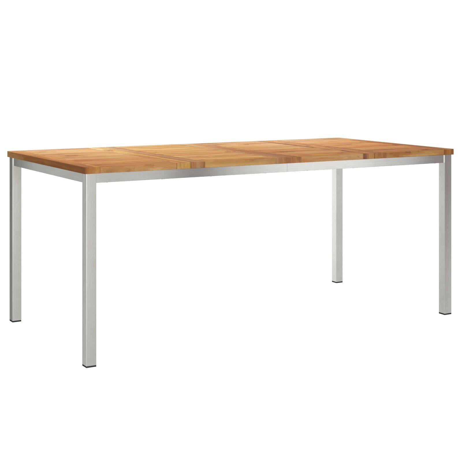 Udendørs Spisebord 180x90x75 cm Massivt Teaktræ