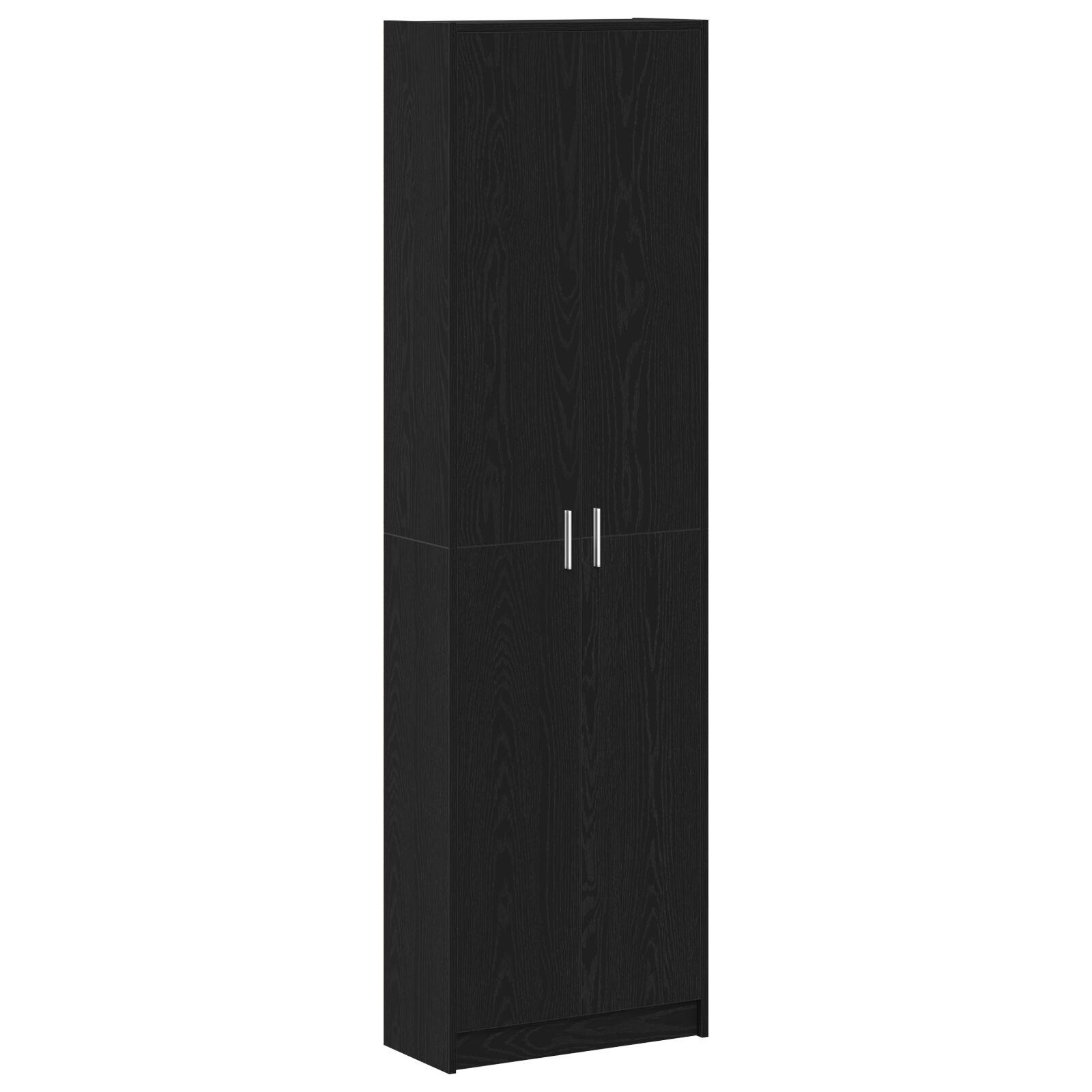 Garderobeskab med dør Sort eg 55 x 25 x 189 cm Konstrueret træ