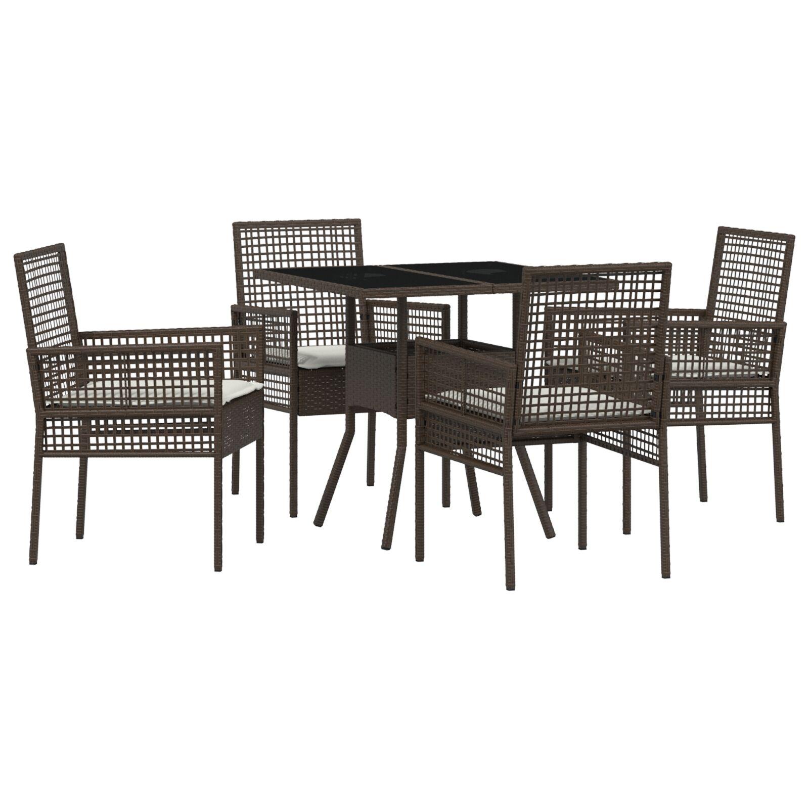 Have Spisebordssæt 5 stk Brun Poly rattan