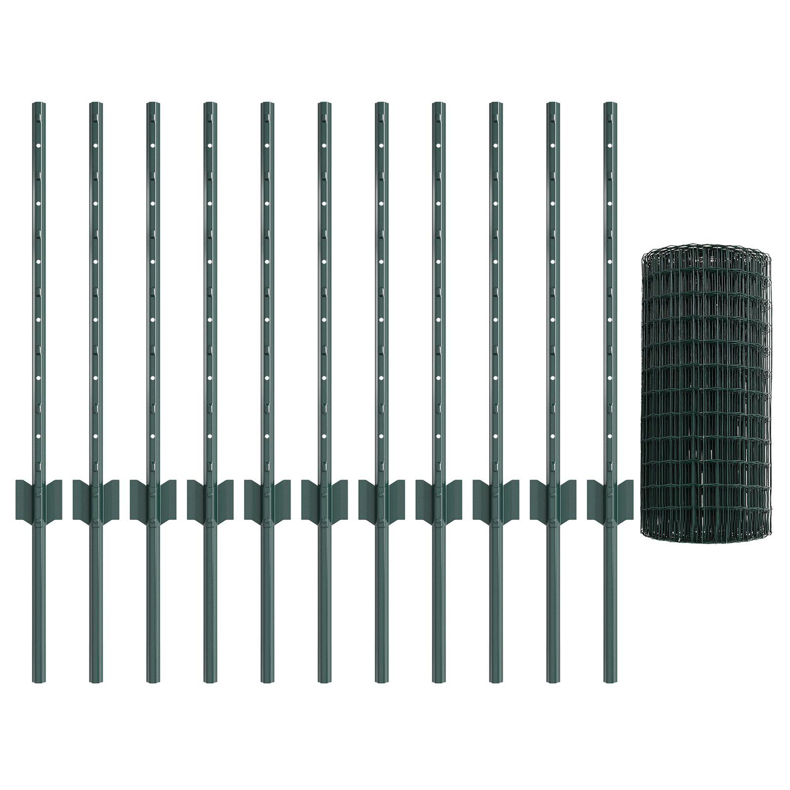 vidaXL Eurohegn med stolpe 25 x 0,6 m PVC-belagt stål Grøn Mesh