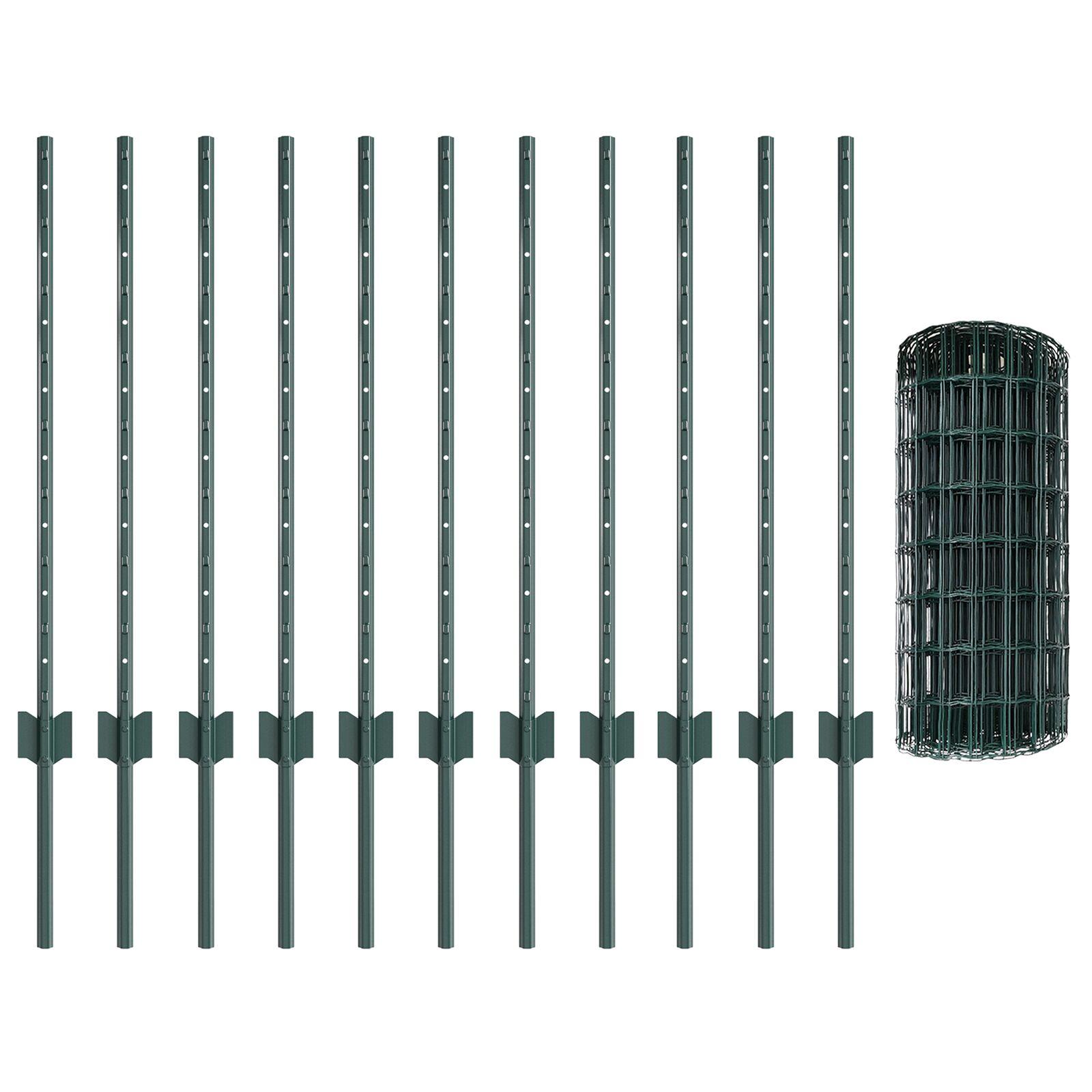 Svejset trådhegn 25 × 0,8 m - PVC-belagt stål, grøn mesh
