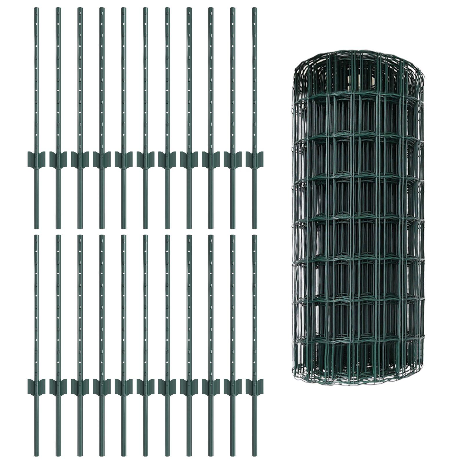 Svejset trådhegn 50 × 0,6 m - PVC-belagt stål, grøn mesh