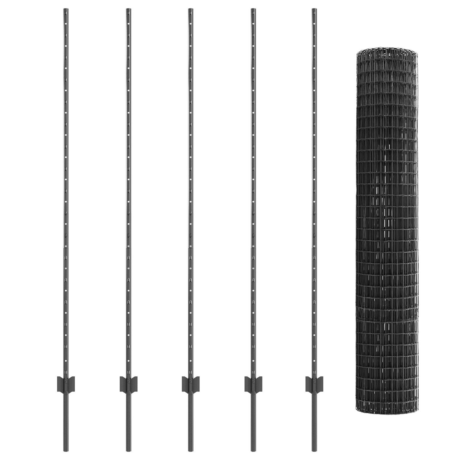 vidaXL Eurohegn med stolpe 10 x 1,6 m PVC-belagt stål Grå Mesh