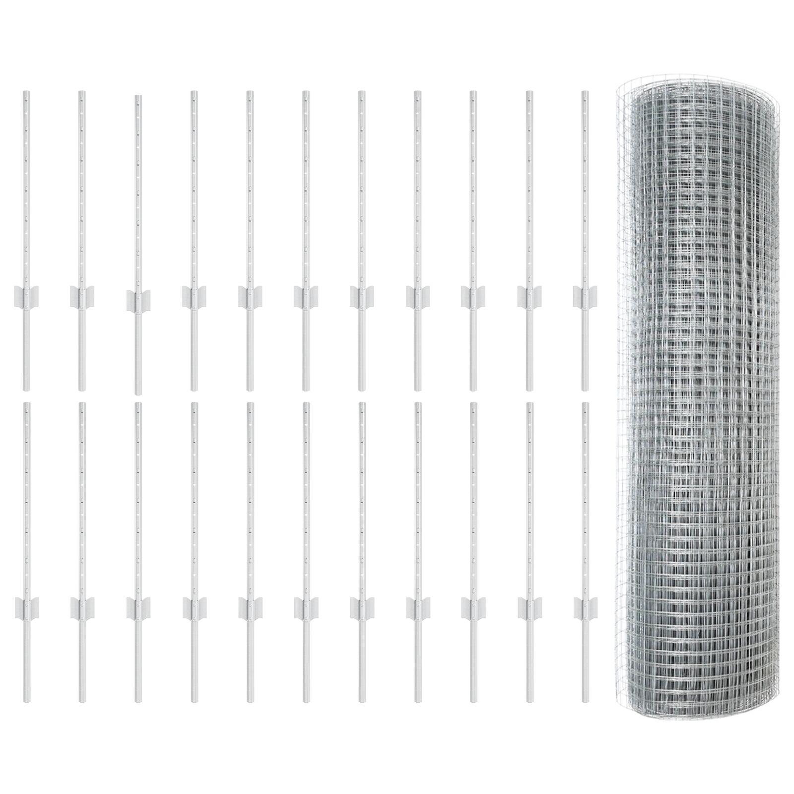 Svejsestålhegn med stolper 50 × 0,5 m - varmgalvaniseret stål